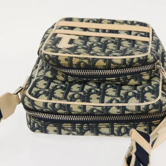 Authentic Christian Dior Trotter Canvas Shoulder Bag Navy - Picture 13 of 16